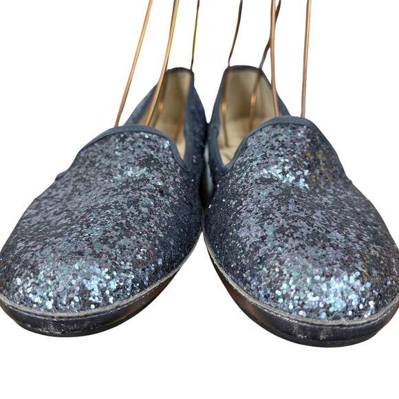 Ugg Alloway Ice Blue Glitter Sherpa Wool Lined Slip On Flats Shoes Womens sz 12 - Picture 7 of 16